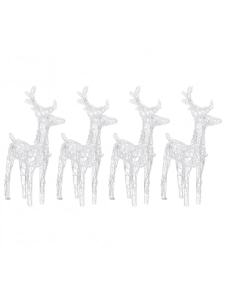 Renne di Natale 4 pz Bianco Freddo 160 LED in Acrilico
