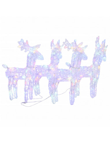 Renne di Natale 4 pz Multicolore 160 LED in Acrilico