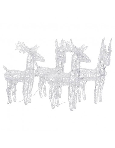 Renne di Natale 4 pz Multicolore 160 LED in Acrilico
