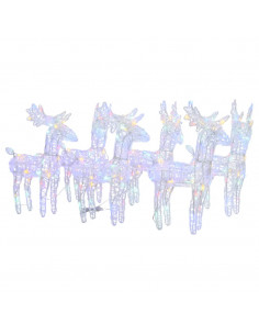 Renne di Natale 6 pz Multicolore 240 LED in Acrilico 2