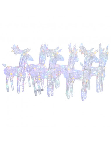 Renne di Natale 6 pz Multicolore 240 LED in Acrilico