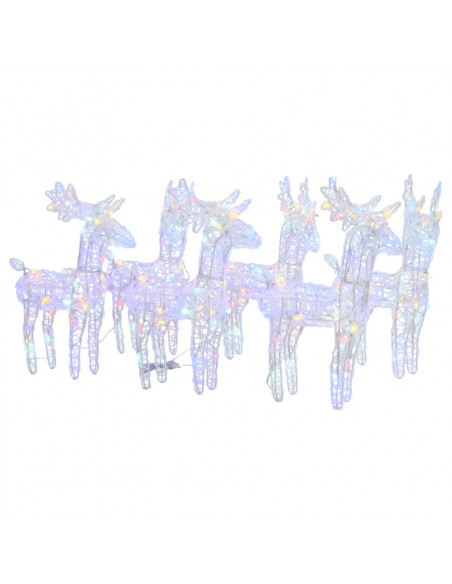 Renne di Natale 6 pz Multicolore 240 LED in Acrilico