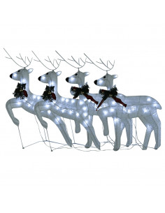 Renne di Natale 4 pz Bianche 80 LED 2
