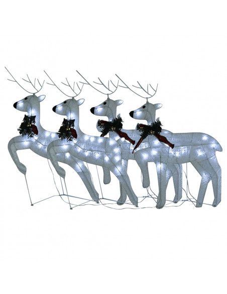 Renne di Natale 4 pz Bianche 80 LED
