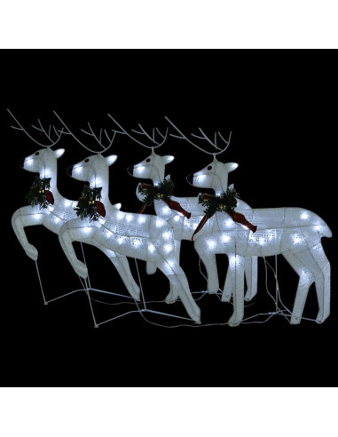 Renne di Natale 4 pz Bianche 80 LED