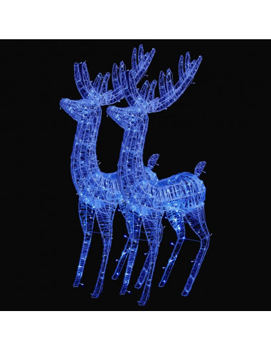 Renne di Natale XXL in Acrilico 250 LED 2 pz 180 cm Blu