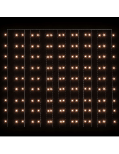 Tenda Luci a Ghiaccioli 3x3m 300 LED Bianco Caldo 8 Funzioni