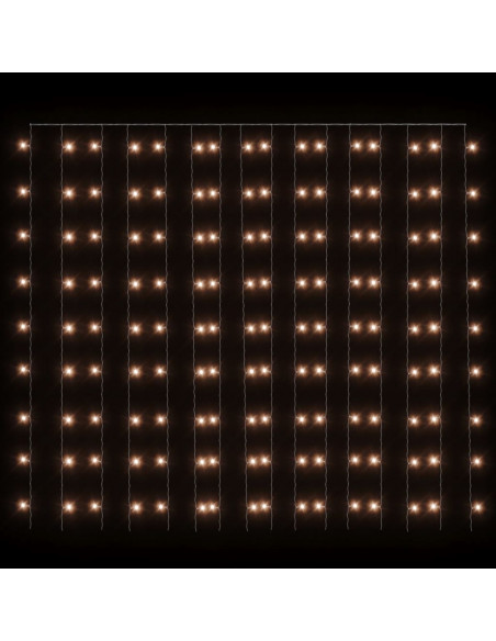 Tenda Luci a Ghiaccioli 3x3m 300 LED Bianco Caldo 8 Funzioni