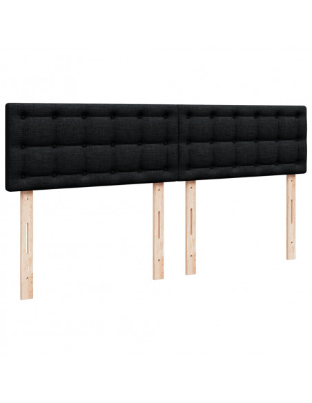 Giroletto a Molle con Materasso Nero 200x200 cm in Tessuto