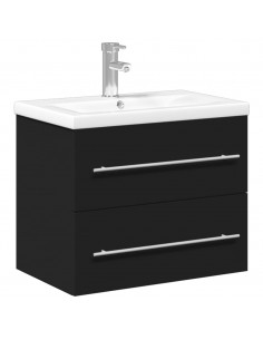 Mobile da Bagno con Lavabo Integrato Nero 2
