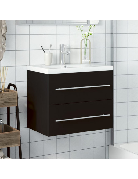 Mobile da Bagno con Lavabo Integrato Nero