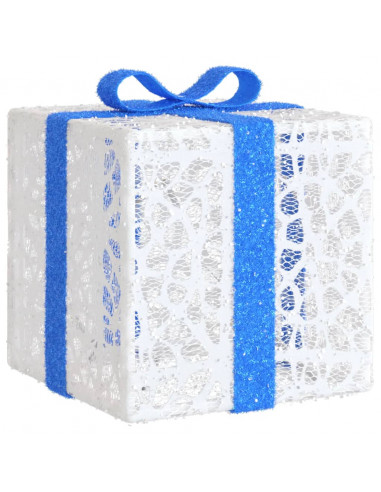 Pacchi di Natale Illuminati 3 pz 64 LED Bianco Caldo