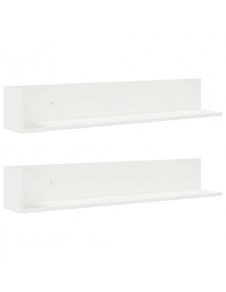 Mensole a Muro 2 pz Bianche 100x16,5x16,5 cm in Truciolato