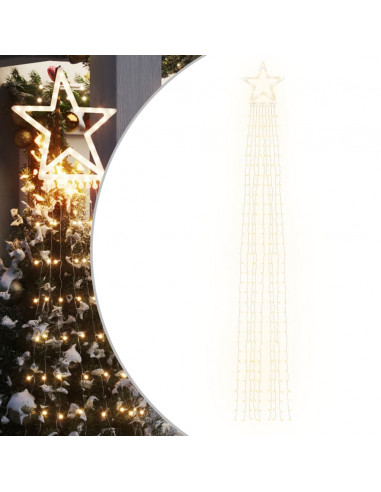 Illuminazione per Albero di Natale 320 LED Bianco Caldo 375 cm