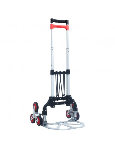 Carrello per Scale Pieghevole 70 kg in Alluminio Argento