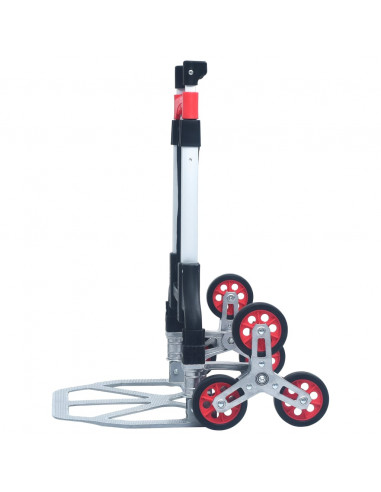 Carrello per Scale Pieghevole 70 kg in Alluminio Argento