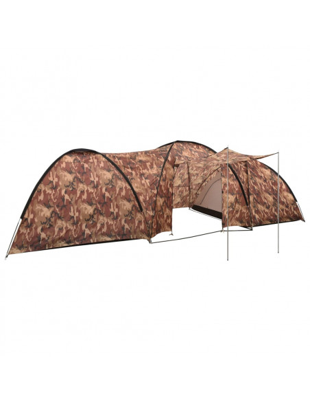 Tenda Igloo da Campeggio 650x240x190 cm per 8 Persone Mimetica