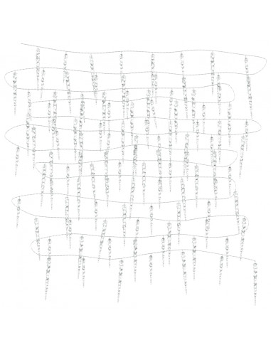 Luce Natale a Ghiacciolo 100 LED Bianco Caldo 10 m Acrilico PVC