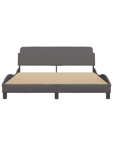 Giroletto con Testiera Grigio 160x200 cm in Similpelle