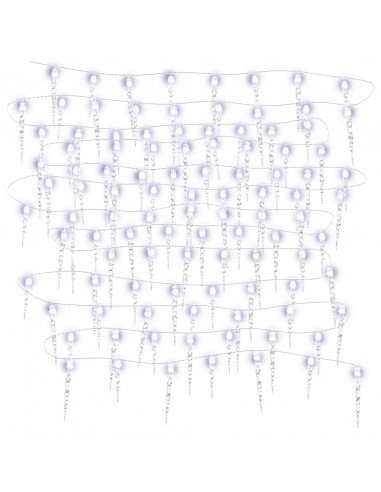 Luce Natale a Ghiacciolo 200 LED Bianco Freddo 20m Acrilico PVC
