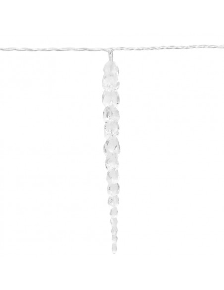 Luce Natale a Ghiacciolo 200 LED Bianco Freddo 20m Acrilico PVC