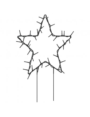 Decorazioni Luminose Natalizie Picchetti 3pz Stella 50LED 29cm