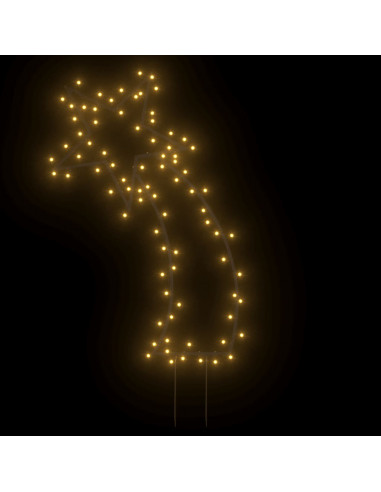 Luce Decorativa Natale con Picchetti Stella Cadente 80LED 62cm