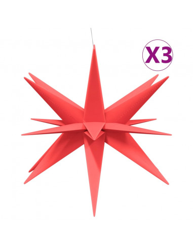 Luci di Natale con LED 3 pz Pieghevoli Rosse 100 cm