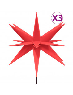 Luci di Natale con Picchi e LED 3 pz Pieghevoli Rosse 57 cm 2