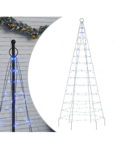 Illuminazione Albero di Natale su Pennone 200LED Blu 180cm