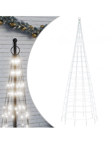 Luce Albero di Natale su Pennone 550LED Bianco Freddo 300cm