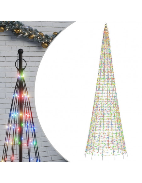 Illuminazione Albero Natale su Pennone 1534LED Colorato 500cm