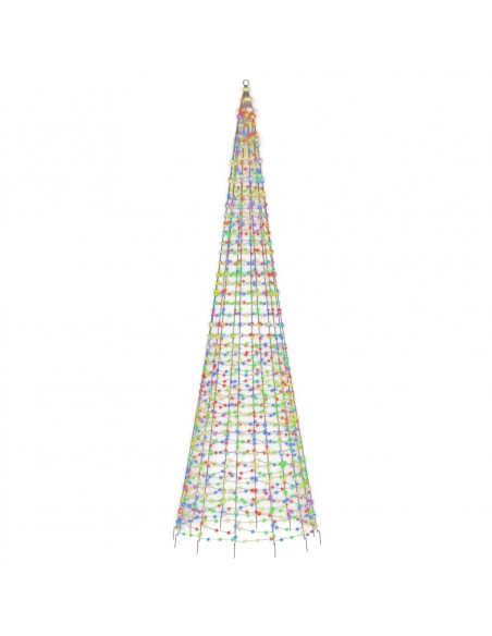 Illuminazione Albero Natale su Pennone 1534LED Colorato 500cm