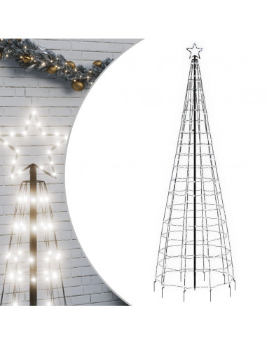 Luce Albero di Natale con Picchetti 570LED Bianco Freddo 300cm
