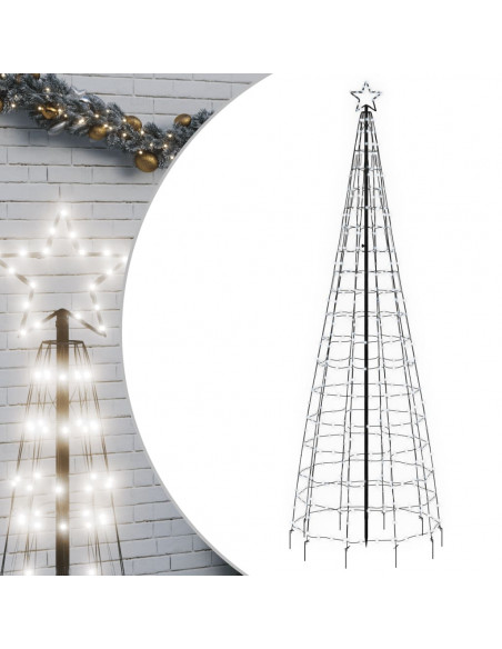 Luce Albero di Natale con Picchetti 570LED Bianco Freddo 300cm