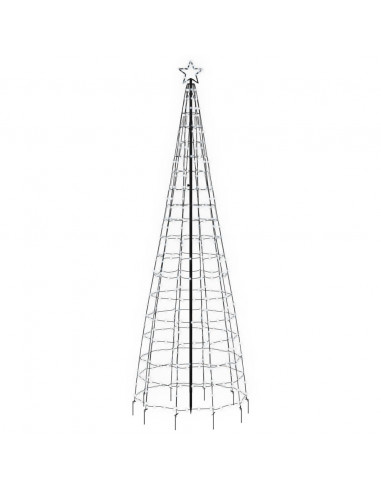 Luce Albero di Natale con Picchetti 570LED Bianco Freddo 300cm