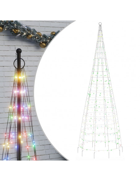 Illuminazione Albero di Natale su Pennone 550LED Colorato 300cm