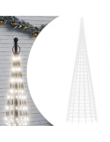 Luce Albero di Natale su Pennone 3000LED Bianco Freddo 800cm