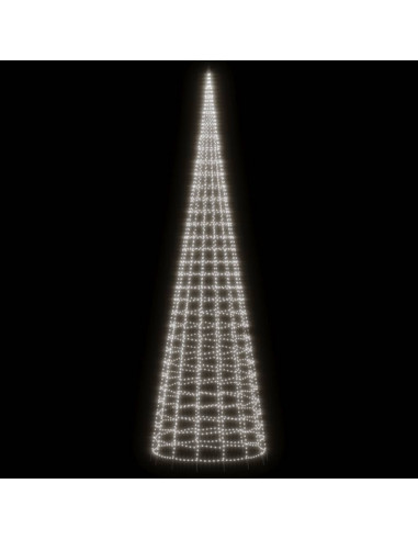 Luce Albero di Natale su Pennone 3000LED Bianco Freddo 800cm