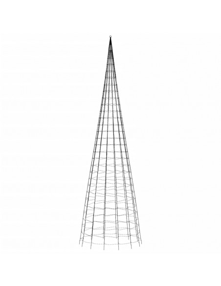 Luce Albero di Natale su Pennone 3000LED Bianco Freddo 800cm