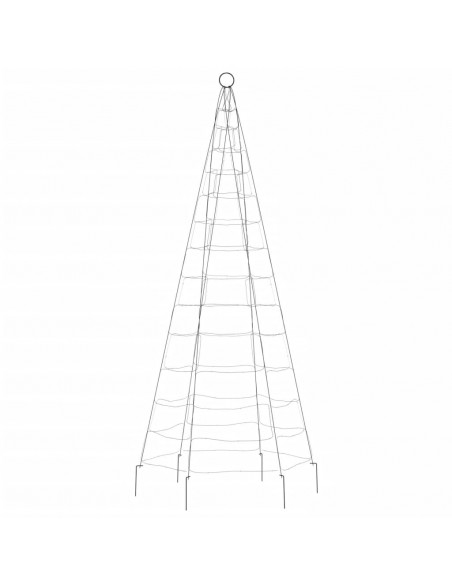 Luce Albero di Natale su Pennone 200LED Bianco Freddo 180cm