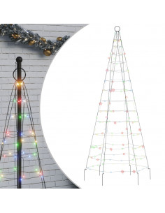 Illuminazione Albero di Natale su Pennone 200LED Colorato 180cm 2