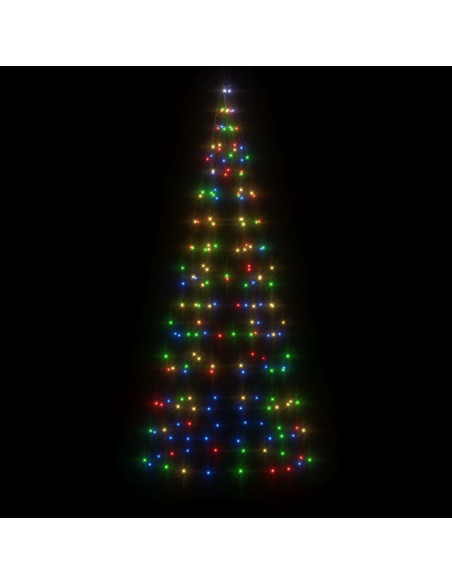Illuminazione Albero di Natale su Pennone 200LED Colorato 180cm