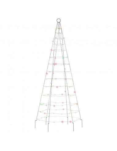 Illuminazione Albero di Natale su Pennone 200LED Colorato 180cm