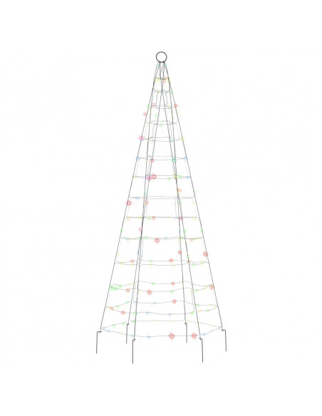 Illuminazione Albero di Natale su Pennone 200LED Colorato 180cm