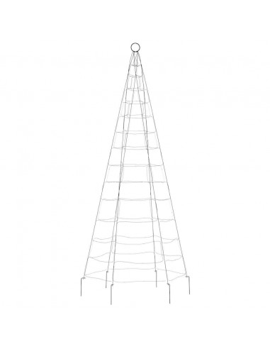 Illuminazione Albero di Natale su Pennone 200LED Colorato 180cm