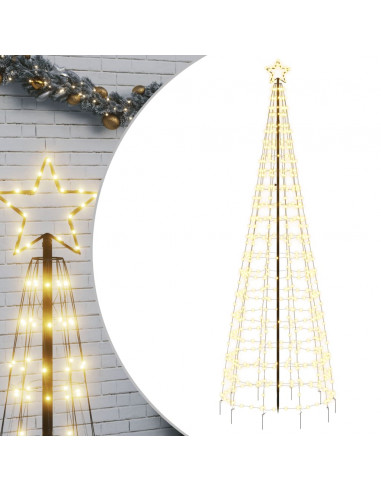 Illuminazione Albero Natale Picchetti 570LED Bianco Caldo 300cm