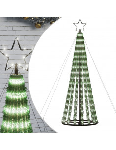 Illuminazione Albero Natale a Cono 275LED Bianco Freddo 180cm 2