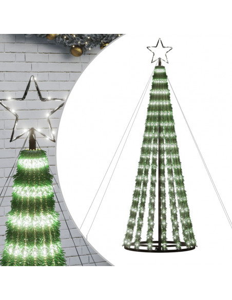 Illuminazione Albero Natale a Cono 275LED Bianco Freddo 180cm