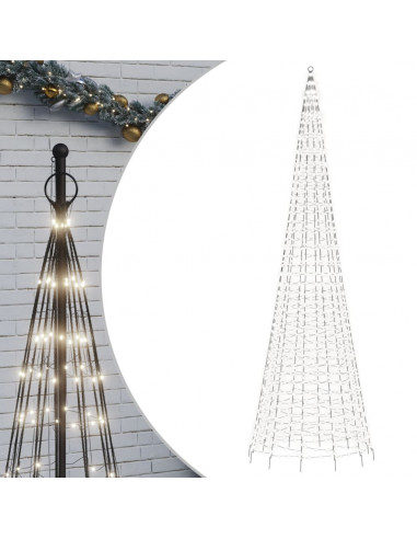 Luce Albero di Natale su Pennone 1534LED Bianco Freddo 500cm